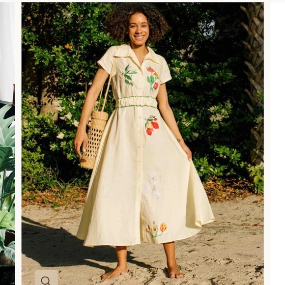 Damn Mon Embroidered Navy Jun Shirt Dress - Picture 6 of 6